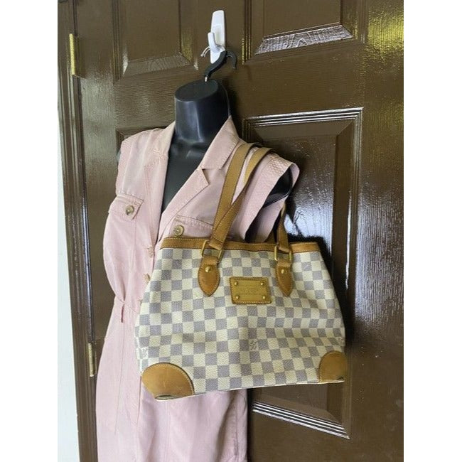 Louis Vuitton Hampstead Vintage Cream Damier Azur Canvas Shoulder Bag
