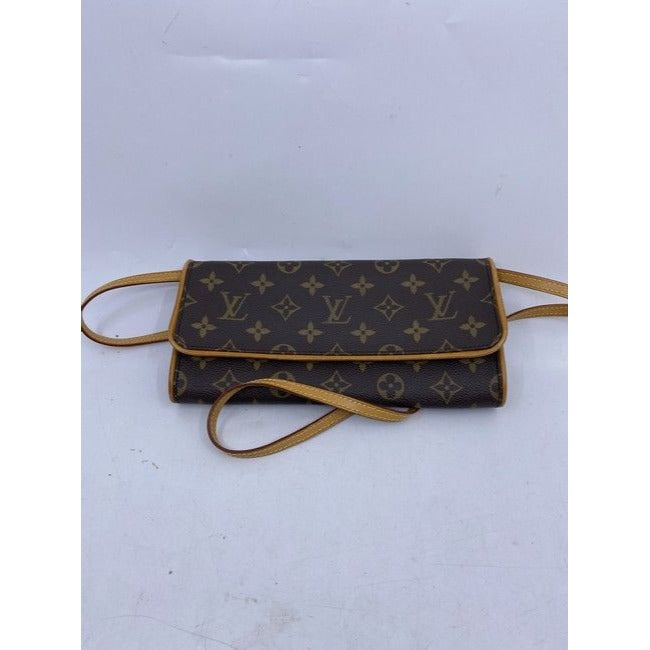 Louis Vuitton Pochette Twin Brown Monogram Canvas Cross Body Bag