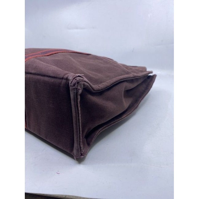 Hermes Toile Fourre Tout Mm Burgundy Fabric Tote