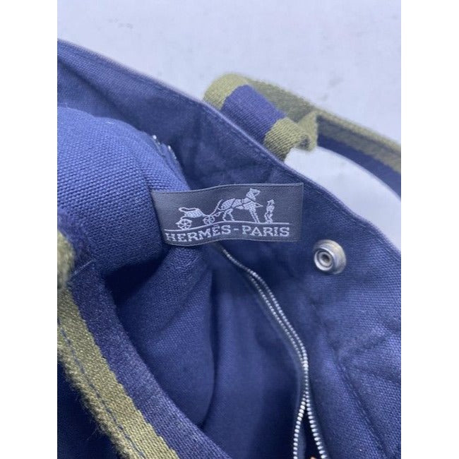 Hermes Fourre Tout Pm Navy Cotton Tote