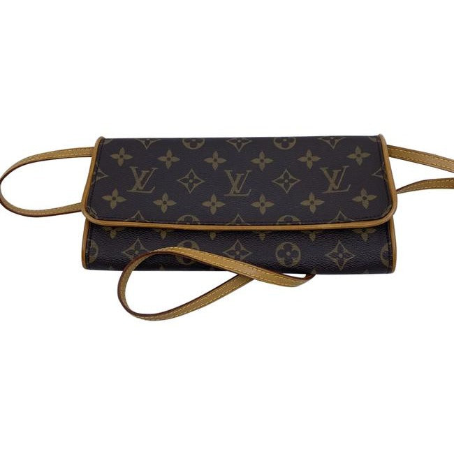 Louis Vuitton Pochette Twin Brown Monogram Canvas Cross Body Bag
