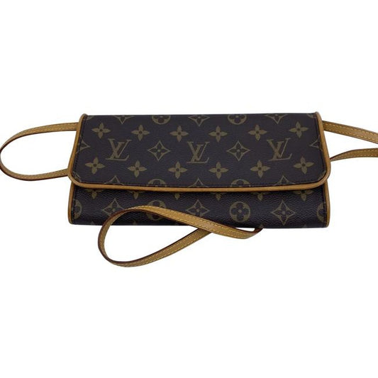 Louis Vuitton Pochette Twin Brown Monogram Canvas Cross Body Bag
