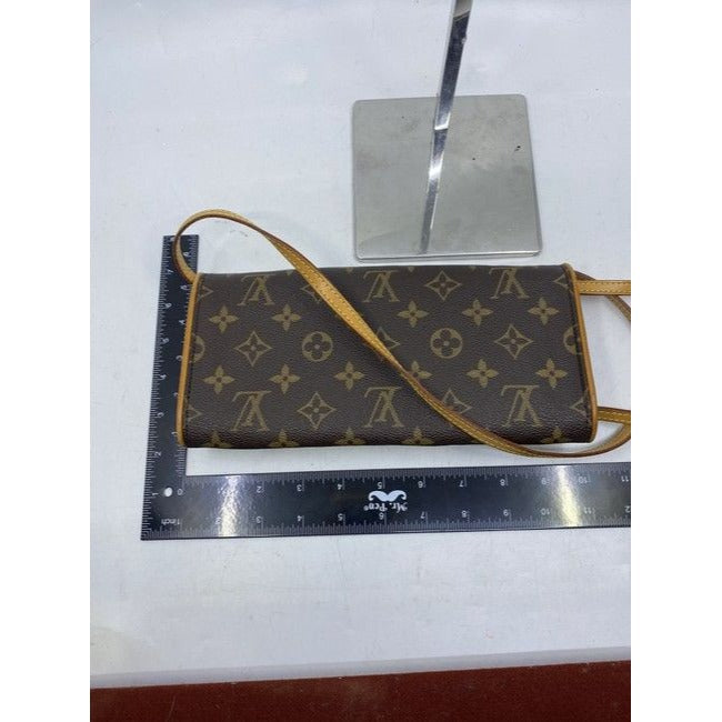 Louis Vuitton Pochette Twin Brown Monogram Canvas Cross Body Bag